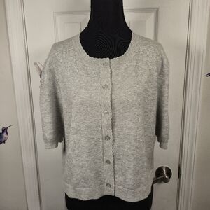 Song of Style Aimee Song Cropped Gray Button-Up Cardigan – Chic Preppy
